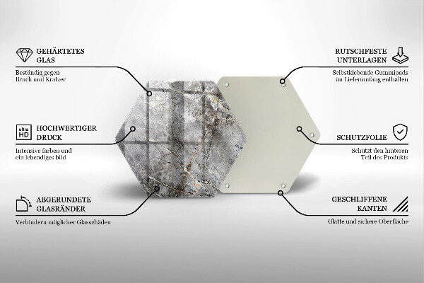 Tocător sticlă Textura de piatră