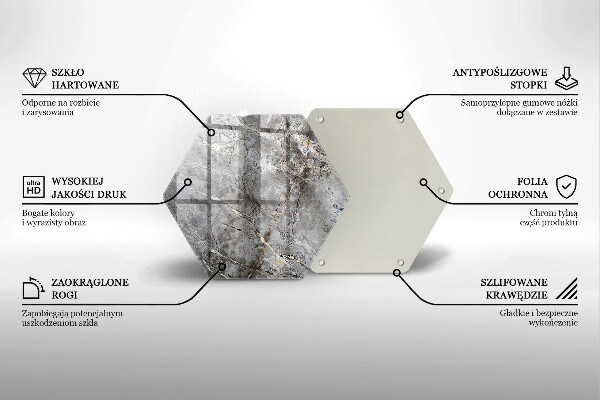 Tocător sticlă Textura de piatră
