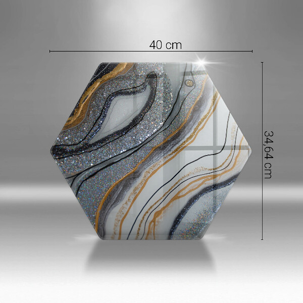 Tocător sticlă stâncă cu aur