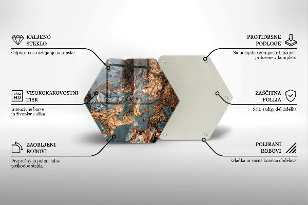 Tocător sticlă Structură de rocă aurie