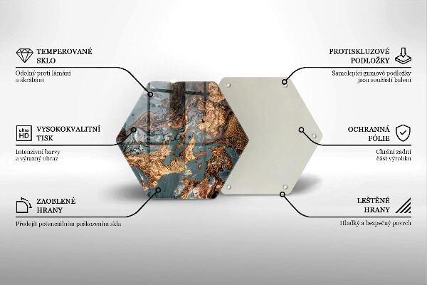 Tocător sticlă Structură de rocă aurie