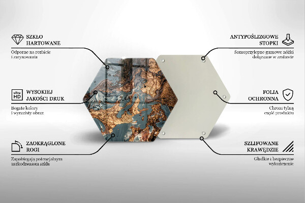 Tocător sticlă Structură de rocă aurie