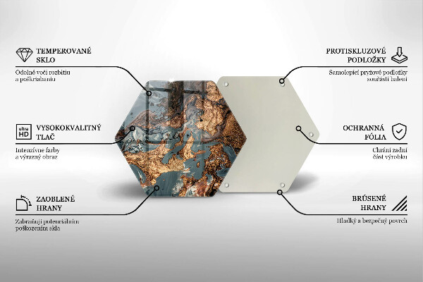 Tocător sticlă Structură de rocă aurie