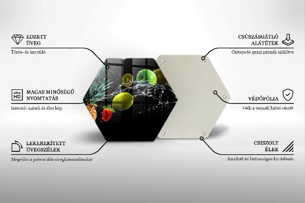 Tocător din sticlă Fructe în apă