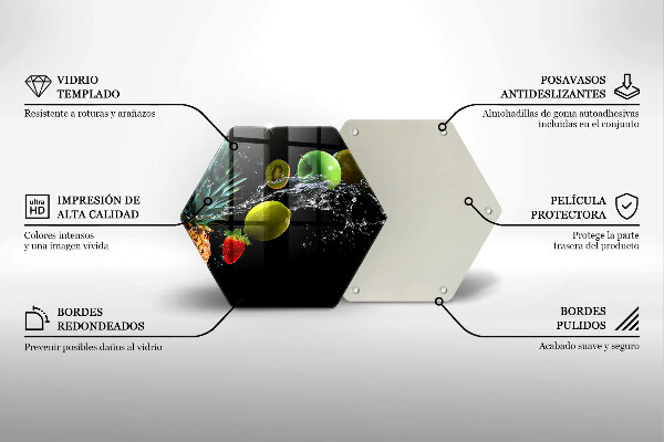 Tocător din sticlă Fructe în apă