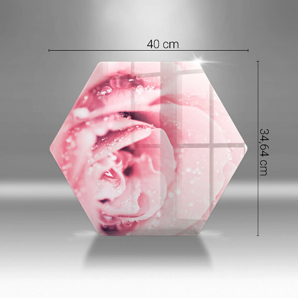 Tocător sticlă Picături de rouă și floare de trandafir