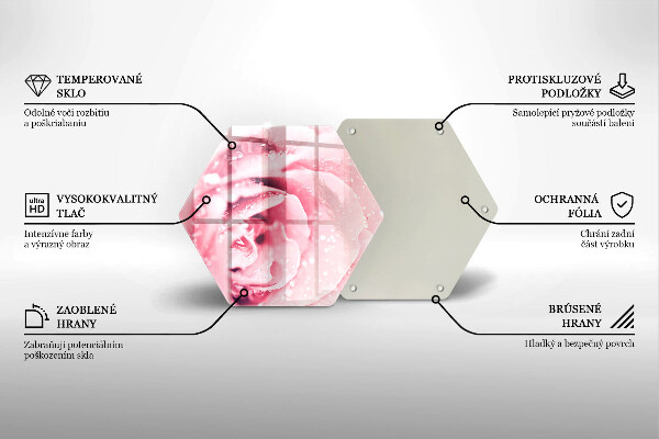 Tocător sticlă Picături de rouă și floare de trandafir