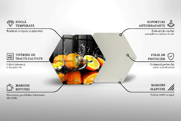 Tocător sticlă Fructe portocale suculente