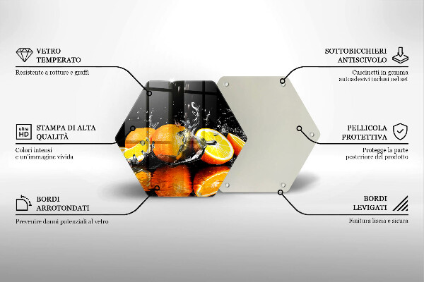 Tocător sticlă Fructe portocale suculente