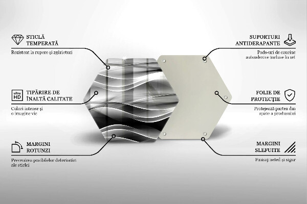 Tocător sticlă Abstracție linii blânde