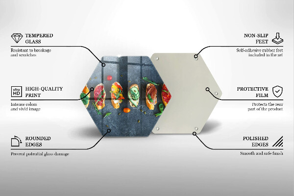 Tocător sticlă Sandvișuri colorate