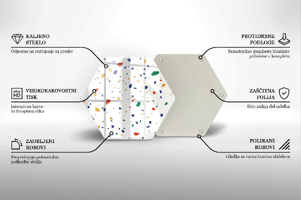 Tocător sticlă Gresie colorata