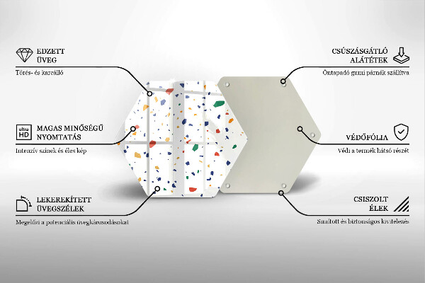 Tocător sticlă Gresie colorata
