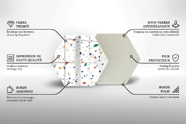 Tocător sticlă Gresie colorata