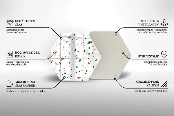 Tocător sticlă Gresie colorata