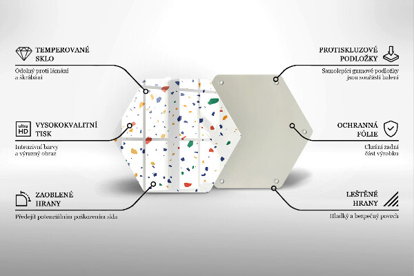 Tocător sticlă Gresie colorata