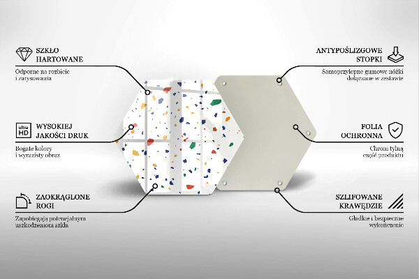 Tocător sticlă Gresie colorata
