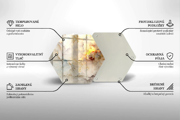 Tocător sticlă Textura de marmură cu aur