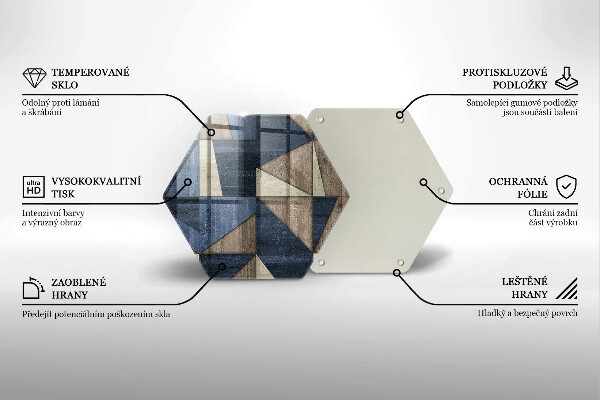 Tocător sticlă Abstracția geometrică