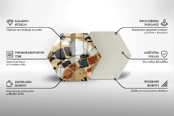 Tocător sticlă Farfurie cu pietre decorative