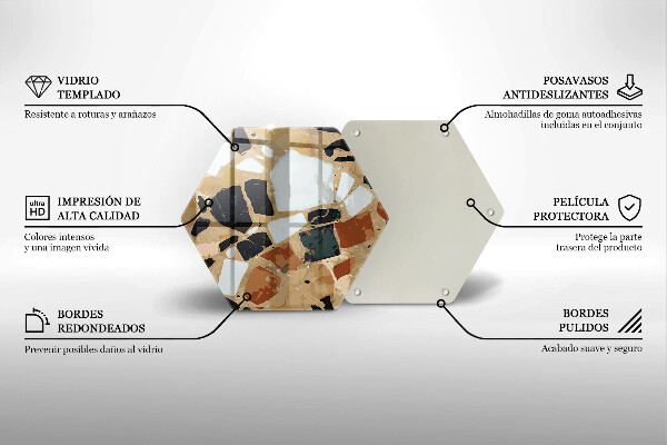 Tocător sticlă Farfurie cu pietre decorative