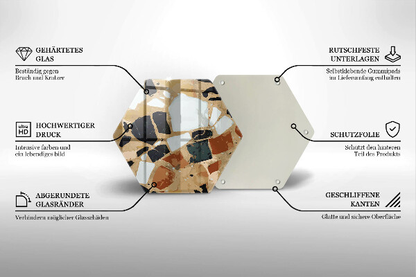 Tocător sticlă Farfurie cu pietre decorative