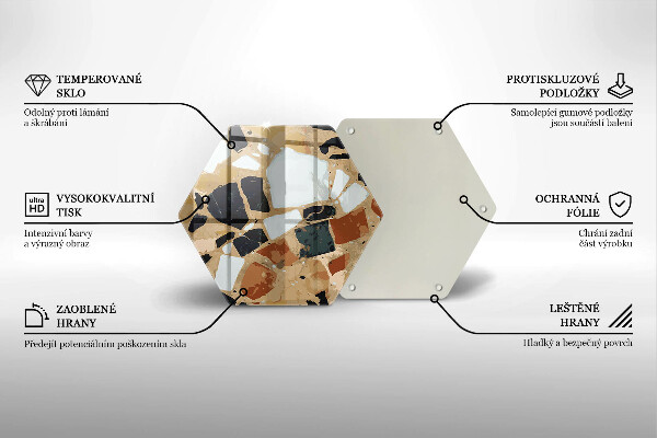 Tocător sticlă Farfurie cu pietre decorative