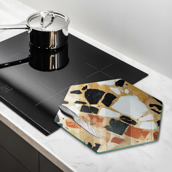 Tocător sticlă Farfurie cu pietre decorative