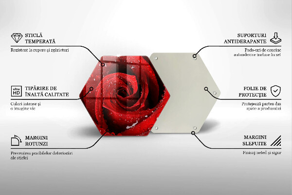 Tocător de bucătărie Petale de flori de trandafir