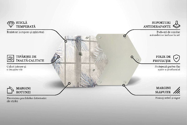 Tocător sticlă Frunze subtile