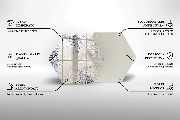 Tocător sticlă Frunze subtile