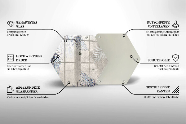 Tocător sticlă Frunze subtile