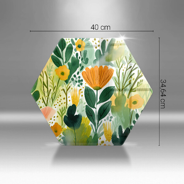 Tocător sticlă Flori pictate