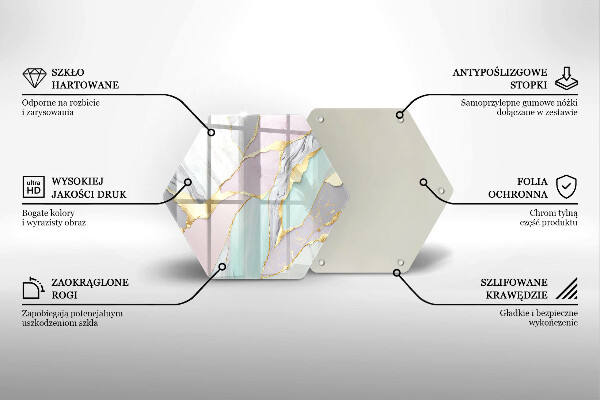 Tocător sticlă Marmură pastel