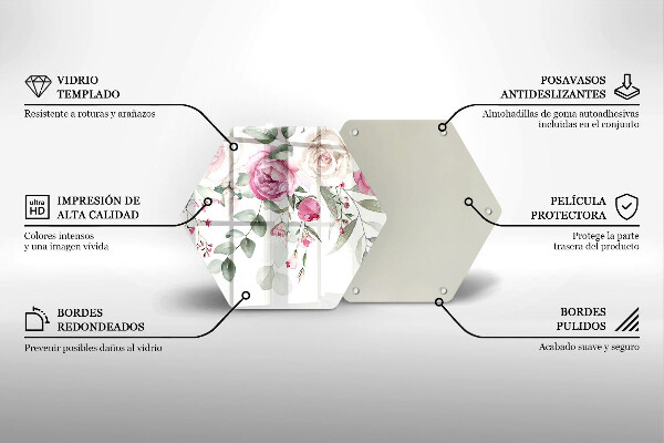 Tocător sticlă Trandafiri acuarela