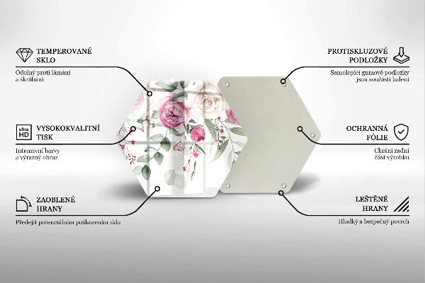 Tocător sticlă Trandafiri acuarela