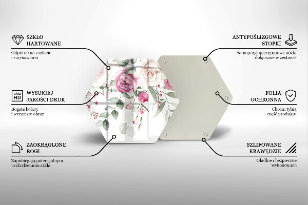 Tocător sticlă Trandafiri acuarela