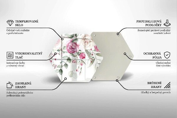 Tocător sticlă Trandafiri acuarela