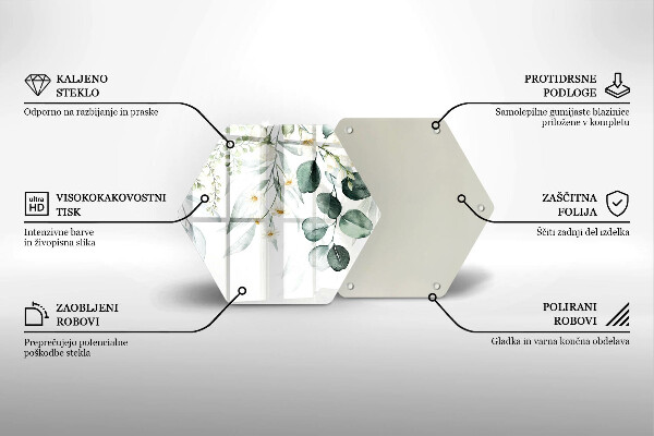 Tocător sticlă Plante acuarela