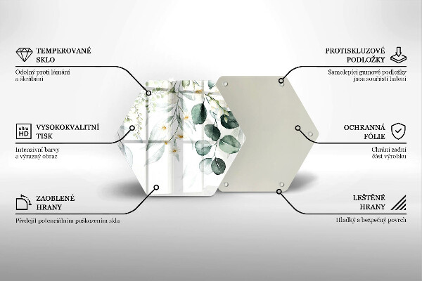 Tocător sticlă Plante acuarela