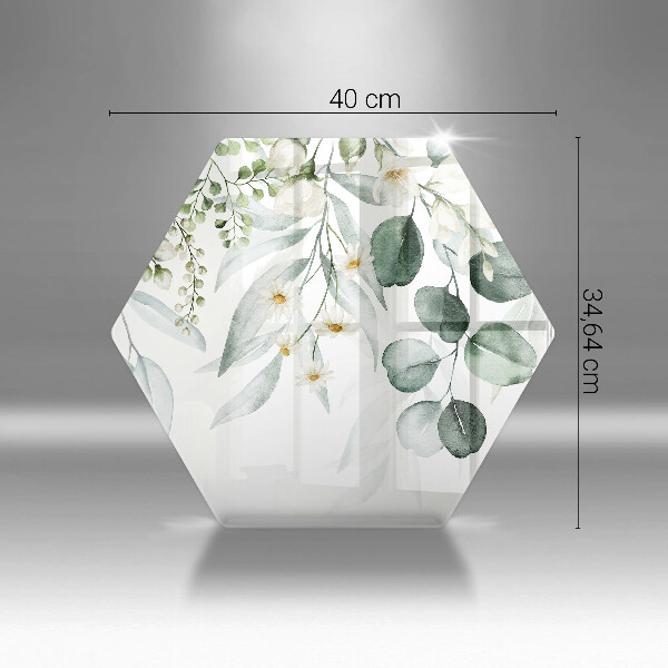 Tocător sticlă Plante acuarela