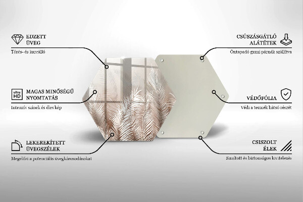 Tocător sticlă Frunze de vegetație boho