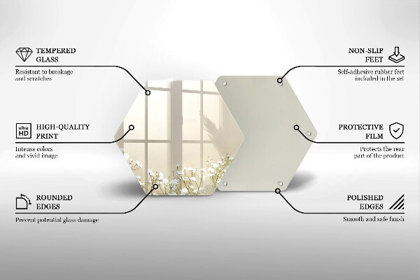 Tocător sticlă Flori boho din ipsos