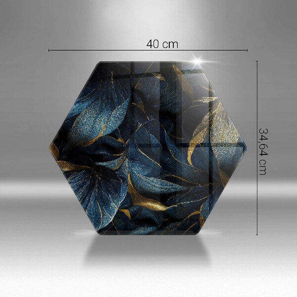 Tocător sticlă Frunze decorative cu aur