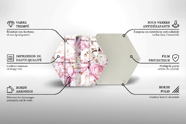 Tocător sticlă Buchet de bujor