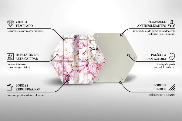 Tocător sticlă Buchet de bujor