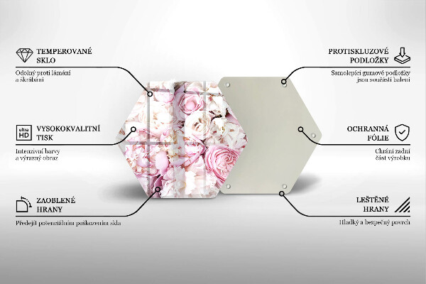 Tocător sticlă Buchet de bujor