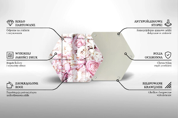 Tocător sticlă Buchet de bujor