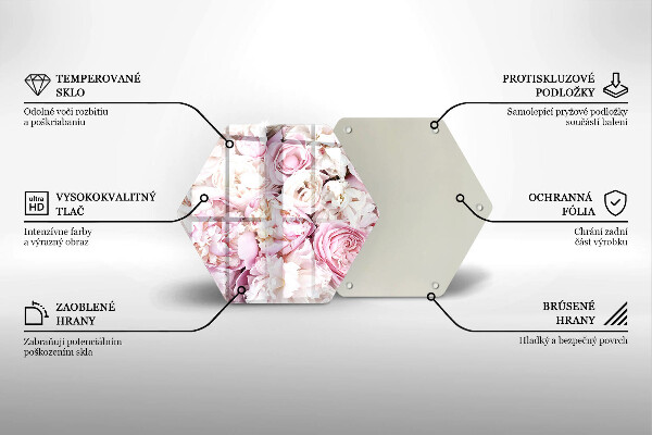 Tocător sticlă Buchet de bujor