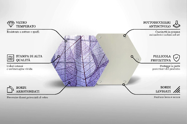 Tocător sticlă Frunze cu vene